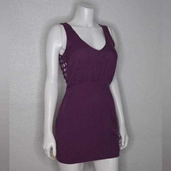 Purple Backless Caged Dress Size S - Picture 2 of 10